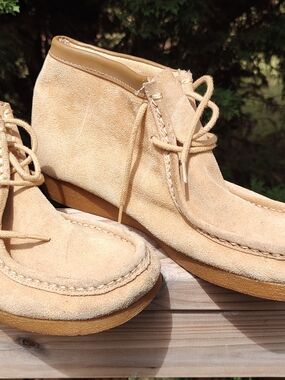 SUBURBANS Spain Men's Suede Leather Moccasin Wallabee Chukka Desert Boots Sz 9